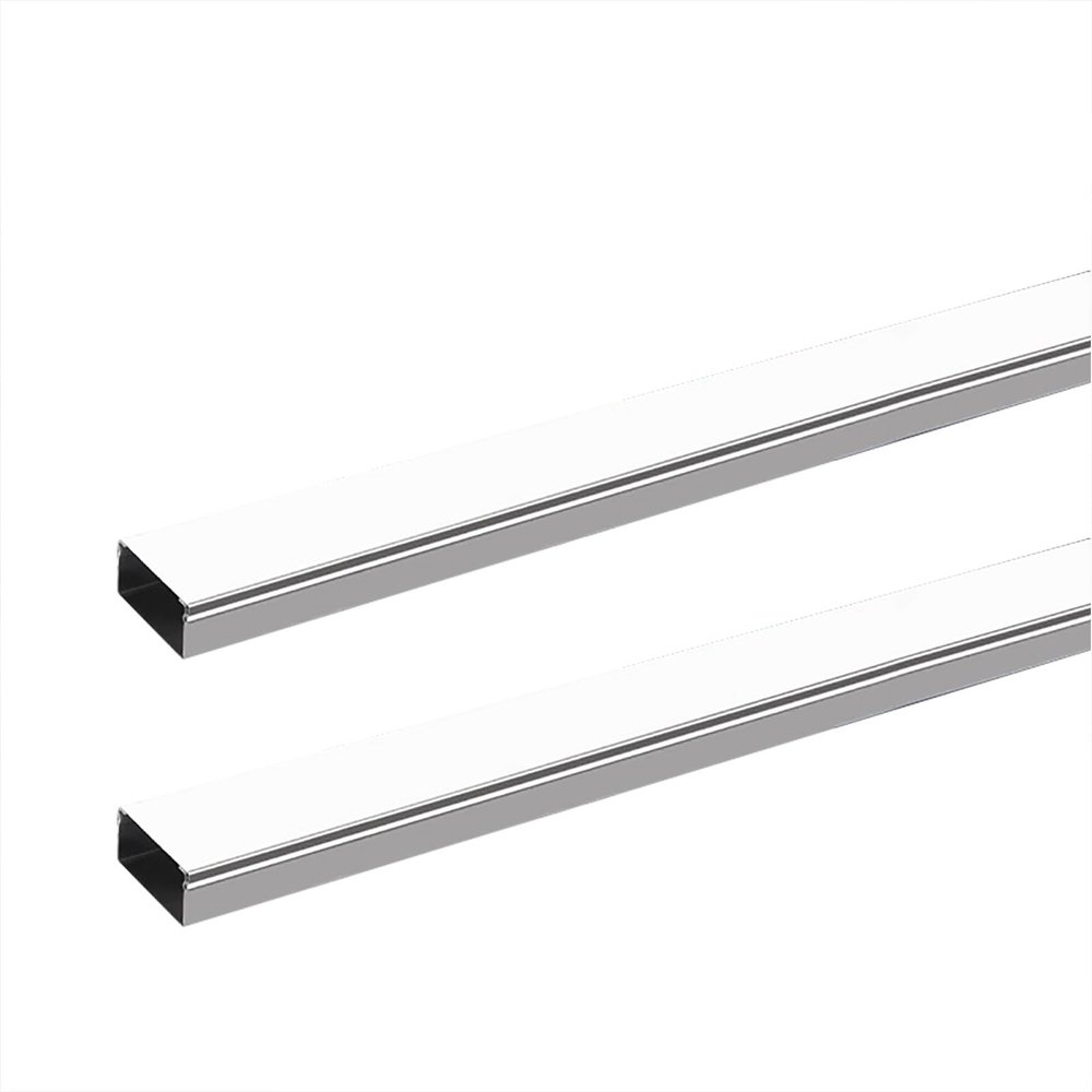 2PC Square Stainless Steel Cable Cover, Silvery Cable Protectors for Cords for Home/School/Factory/Office/Garage(3x6 cm/1.2x2.4 in)