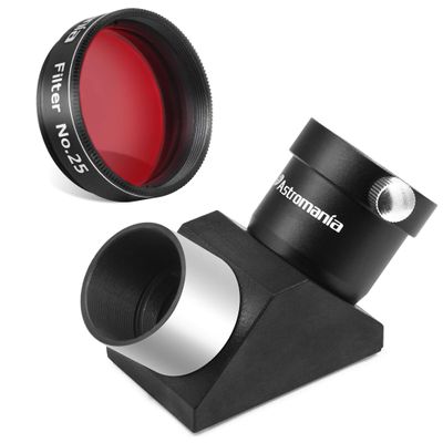 Astromania 1.25" Color/Planetary Filter - #58A Dark Green - Bundle with - 1.25 Inch Telescope Diagonal with Amici Prism