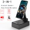 Gifts for Dad Boyfriend,Cell Phone Stand with Wireless Bluetooth Speaker,HD Surround Sound Bluetooth Speaker for Home Kitchen and Outdoors Compatible with Mobile Phone, Gifts for Men Women(Black) view 2