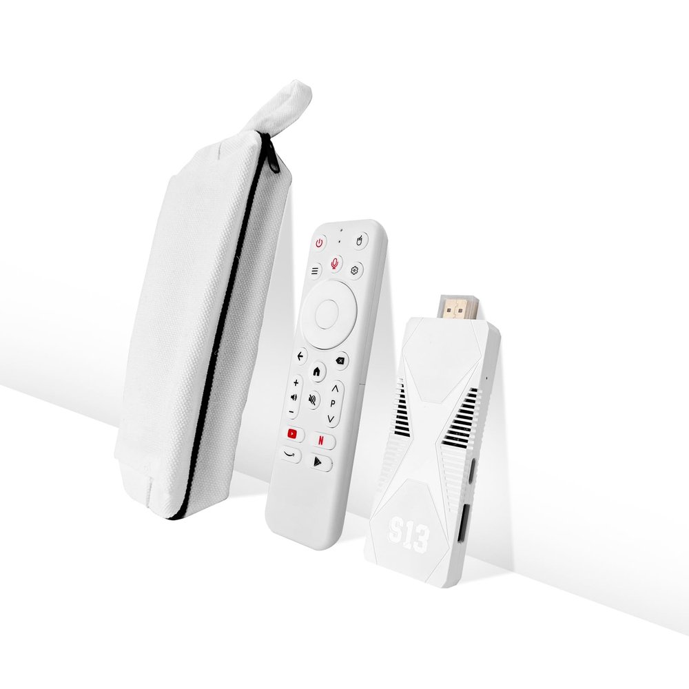 BOXPUT S13 Snap Android TV Stick Android 14 Streaming Device RK3518 Quad Core 2GB RAM 16GB ROM Dual Band WiFi 2.4G Voice Remote Control Smart TV Dongle with Gift Dust Bag