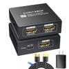 HDMI 2.1 Splitter 1 in 2 Out 8K@60Hz w/ 4ft 8K HDMI Cable, HDCP 2.3 4K@120Hz HDMI Audio Splitter for Soundbar, Support VRR, ALLM, HDR10+, Dolby Vision/Atmos 7.1ch, Down Scaler, 48Gbps for PS5 view 1