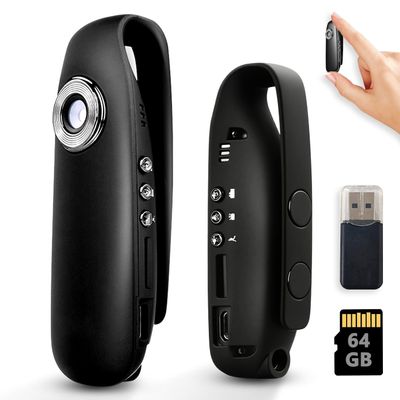 DayDateUp Mini Body Camera with Magnetic Mount - 1080P HD Wearable Portable Recorder for Sports & Daily Use: 64GB Pocket Tiny Body Cams with Back Clip