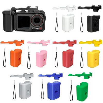 3D Printing Street Grip Vlog Holder,Combo Camera Grip Holder for DJI Action 5 Pro/4/3 Action Camera Stable&Portable Clamp (Blue)