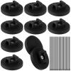 Alffun Magnetic Zip Tie Mount Wire Cable Holder, Include 10 Pcs 43mm Magnetic Cable Zip Tie Base with 50 Pcs Heavy Duty Zip, Multipurpose Wire Clips Management Base, Black view 1