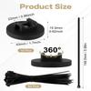 Alffun Magnetic Zip Tie Mount Wire Cable Holder, Include 10 Pcs 43mm Magnetic Cable Zip Tie Base with 50 Pcs Heavy Duty Zip, Multipurpose Wire Clips Management Base, Black view 2
