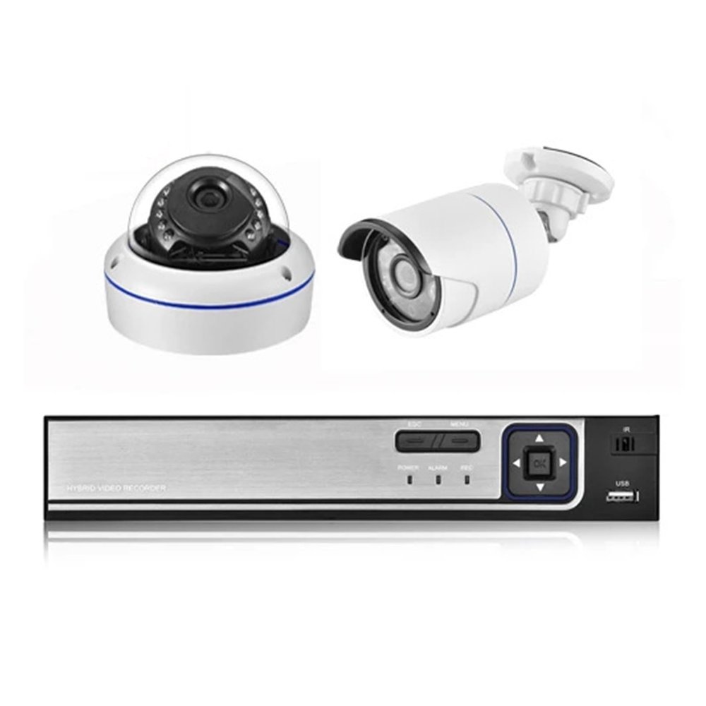H.265+ 8CH 5MP POE NVR Kit Audio CCTV System 5MP Dome IP Camera Face Detection P2P Indoor/Outdoor Video Surveillance Set(None,8CH NVR and 2 Camera_AU Plug)