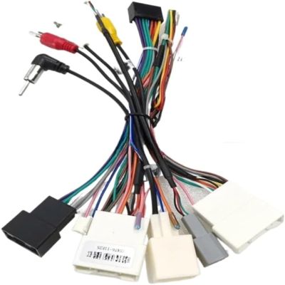 Canbus Box FT-RZ-02 for Toyota Corolla Camry Avalon for RAV4 Hilux Sienna 16 Power Harness Wiring Cable 2 Din GPS Car Radio(Black-Canbus with Cable) (Black-Cable Only)