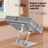 Adjustable Phone and Tablet Stand, Aluminum Alloy, Gray, 360-Degree Rotating Desktop Holder with Double Support Arm, Anti-Slip Base, 2kg Load Capacity (Type X) view 2