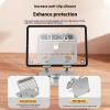 Adjustable Phone and Tablet Stand, Aluminum Alloy, Gray, 360-Degree Rotating Desktop Holder with Double Support Arm, Anti-Slip Base, 2kg Load Capacity (Type X) view 4