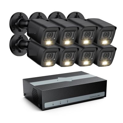 8PCS 2MP 1080P CCTV Security Cameras Kit 8CH Analog DVR HD TVI Turret Camera H.265+ Bright Night IP67 Outdoor Surveillance(4T)