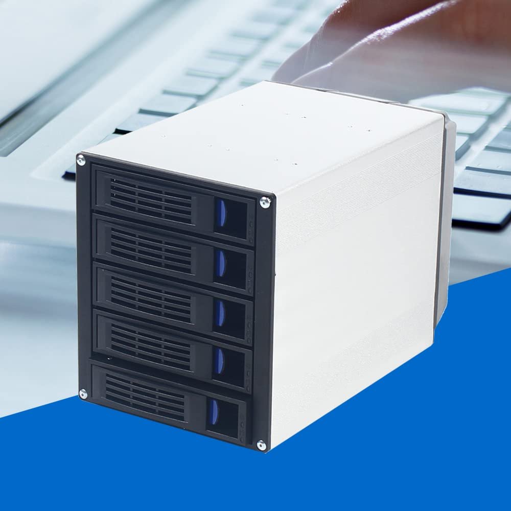 5 Bay Internal Hard Drive Enclosure, 3 x 5.25 HDD Enclosure Hot Swap Cage Hard Disk Enclosure Hot Swap Cage HDD Hotswap Cages Mobile Rack for 5 x SATA 3.5 HDD, 5 x SATA 2.5 HDD, SAS HDD