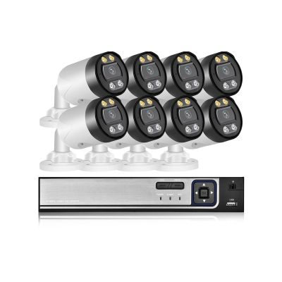 H.265 4K HD Wired CCTV System POE 8MP Two-Way Audio Home Record Video Surveillance Kit Security IP Camer with 8CH NVR Set(None,4CH NVR and 2PCS 5MP)