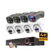 4K 8MP POE Security Camera Kit Face Detection Two-Way Audio Surveillance Kit CCTV Video Indoor Outdoor(None,Beige) view 2
