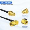 Yuslao RP-SMA Male Right Angle to RP-SMA Female Bulkhead Mount RG174 WiFi Antenna Extension Cable 3m 10 feet for WiFi Router USB Adapter IP Security Camera Wireless Network Card (2-Pack) view 2