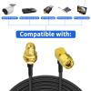 Yuslao RP-SMA Male Right Angle to RP-SMA Female Bulkhead Mount RG174 WiFi Antenna Extension Cable 3m 10 feet for WiFi Router USB Adapter IP Security Camera Wireless Network Card (2-Pack) view 4