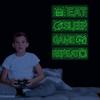 4 Pcs Glow in The Dark Neon Game Wall Stickers, Boys Gamer Room Wall Decals, EAT Sleep Game Repeat Gaming Wall Art Sticker, Kids Bedroom PlayRoom Nursery Party Decoration (Green) view 4