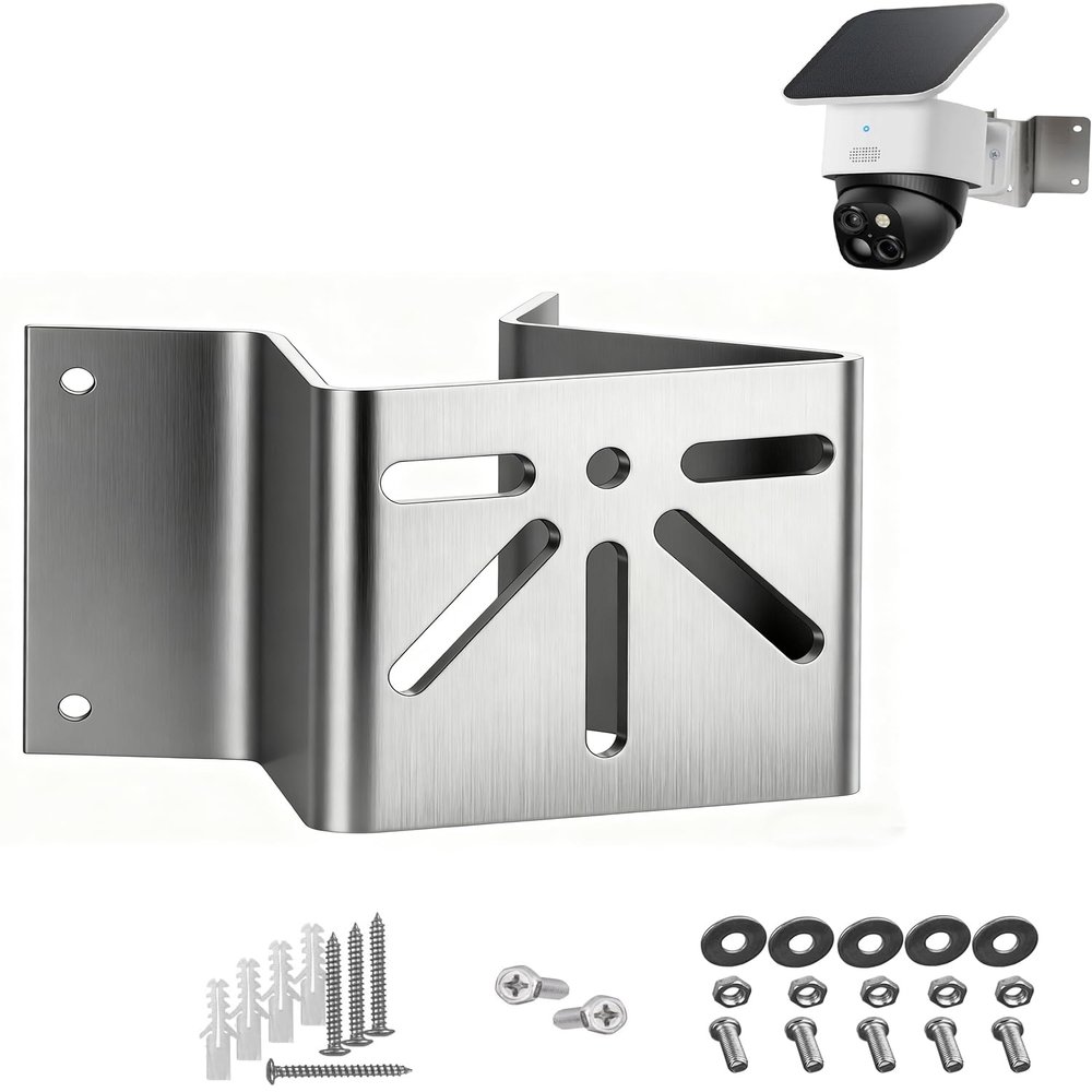 Stainless Steel Wall Corner Mount for PTZ/Dome Cameras - 270 Wide Angle CCTV Bracket, Outdoor/Indoor Security Camera Mount, Compatible with Eufy SoloCam S340, Reolink TrackMix, Tapo C425/C500, AOSU
