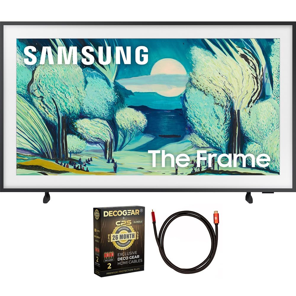 Samsung QN43LS03FAFXZA 43 inch The Frame LS03FA QLED 4K Art Mode Vision AI Smart TV 2025 (Renewed) Bundle with 6FT HDMI 2.0 Cable and CPS Exclusive 26 Month Protection Pack (BEACH-CPS-26M1000)