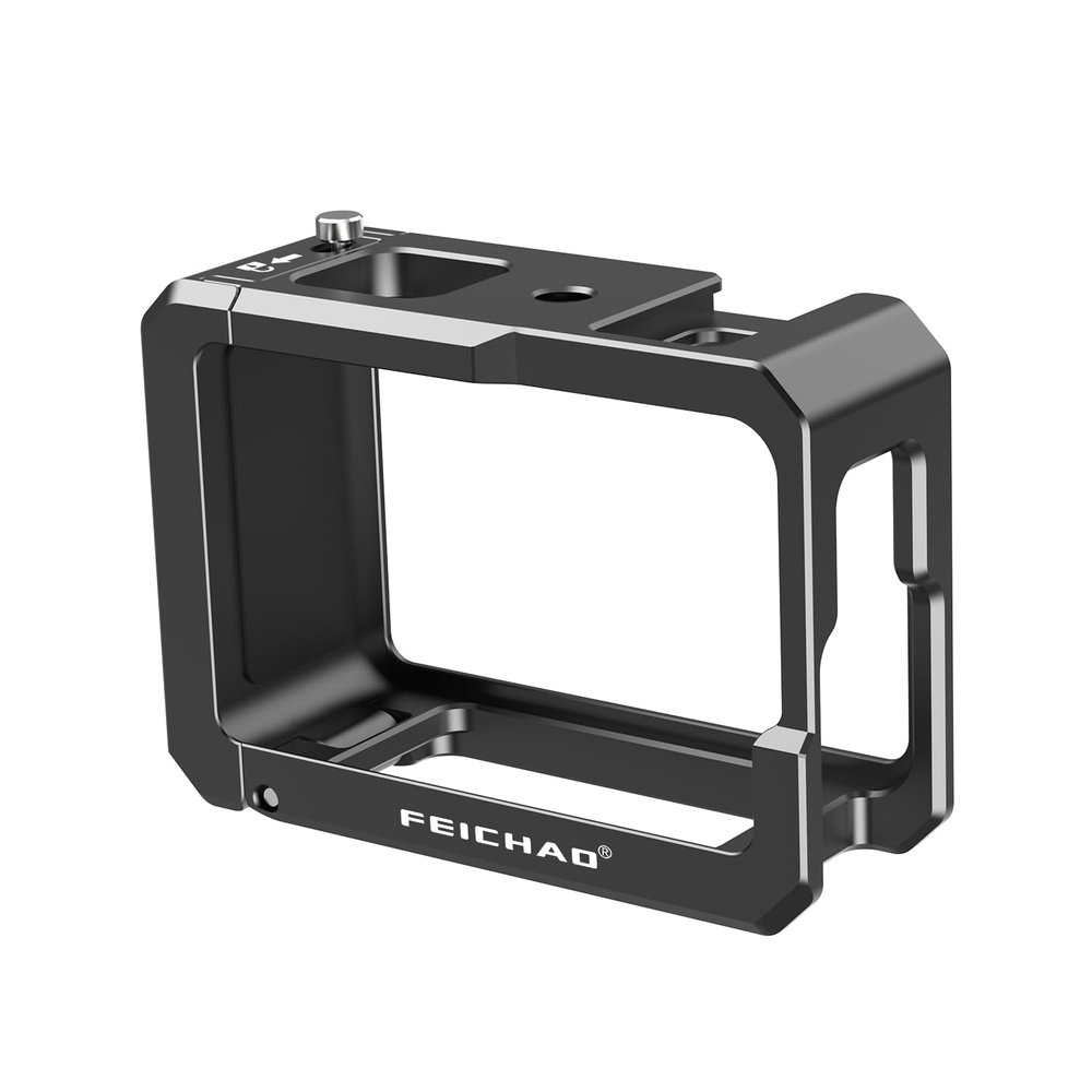 FEICHAO Camera Cage Horizontal Vertical Photohraphy with Cold Shoe Mount, 1/4" Thread Compatible with Action5Pro/4/3 (Standard Version)