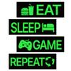 4 Pcs Glow in The Dark Neon Game Wall Stickers, Boys Gamer Room Wall Decals, Waterproof Vinyl Video Game Console Room Decor, Kids Bedroom PlayRoom Nursery Party (Green) view 1