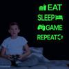 4 Pcs Glow in The Dark Neon Game Wall Stickers, Boys Gamer Room Wall Decals, Waterproof Vinyl Video Game Console Room Decor, Kids Bedroom PlayRoom Nursery Party (Green) view 3