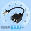 PILULY RJ45 Ethernet Splitter 1 to 2, 1000Mbps Ethernet Switches 2 Port RJ45 Fast Speed Networking Splitter Adapter view 2