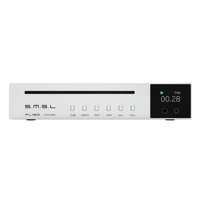 SMSL PL150 CD Player,Compatible with Standard CD,MP3 CD.Supports RCA,3.5mm+4.4mm Headphones,Optical,Coaxial Output Interface,CS43198 DAC Chip,Auitable for Laptops and Computers and Car (Silvery)