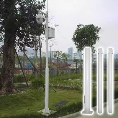 CHZDPP All-Weather Surveillance Pole, Outdoor-Rated Camera Bracket with Lightning Rod & Rebar Cage, Spliced Street Light Pole for Street/Yard/Stores(236in/6m)
