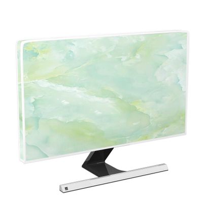 Baocicco Sage Green Marble Waterproof TV Dust Cover 40, 41, 4243 Inch Anti-Static Dustproof Abstract Creative Desige Television Accessories TV LCD Screen Texture TV Decoration for Tablet