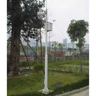 CHZDPP Weatherproof Security Camera Pole for Outside, Ground Mount Galvanized Surveillance Pole Column, for Warehouses/Factory/Construction Sites(98.4in/2.5m)