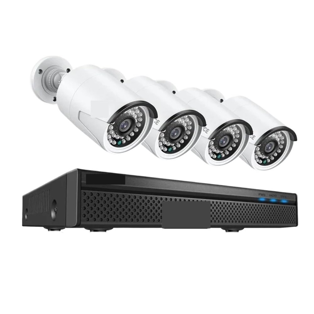 JUCFRDNJ 8CH POE 5MP NVR Kit CCTV Security System 2MP IR Outdoor Waterproof IP Camera with Mic Audio Record Video Surveillance Kit(None,4pcs Cameras)