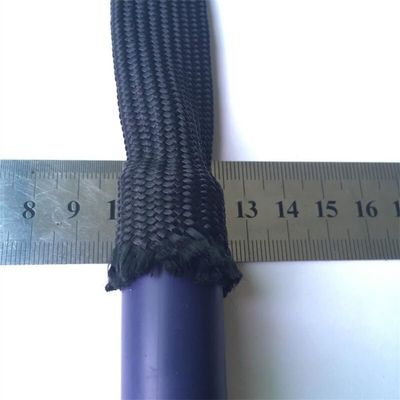 QQEURZSF 5M Soft Cotton Nylon Sleeve 4/6/8/10/12/14/16/18mm Protective Sleeve Powerbraid Wire Wrap Wire Looms and Wire Sleeves(Black,4MM)