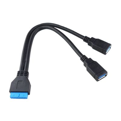 Motherboard USB 3.0 20pin Male to USB 3.0 Female Cord for PC Computer Case 2 Port USB3.0 to Mainboard 20Pin Header Adapter