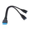 Motherboard USB 3.0 20pin Male to USB 3.0 Female Cord for PC Computer Case 2 Port USB3.0 to Mainboard 20Pin Header Adapter view 1