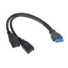 Motherboard USB 3.0 20pin Male to USB 3.0 Female Cord for PC Computer Case 2 Port USB3.0 to Mainboard 20Pin Header Adapter view 2