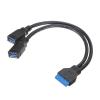 Motherboard USB 3.0 20pin Male to USB 3.0 Female Cord for PC Computer Case 2 Port USB3.0 to Mainboard 20Pin Header Adapter view 4