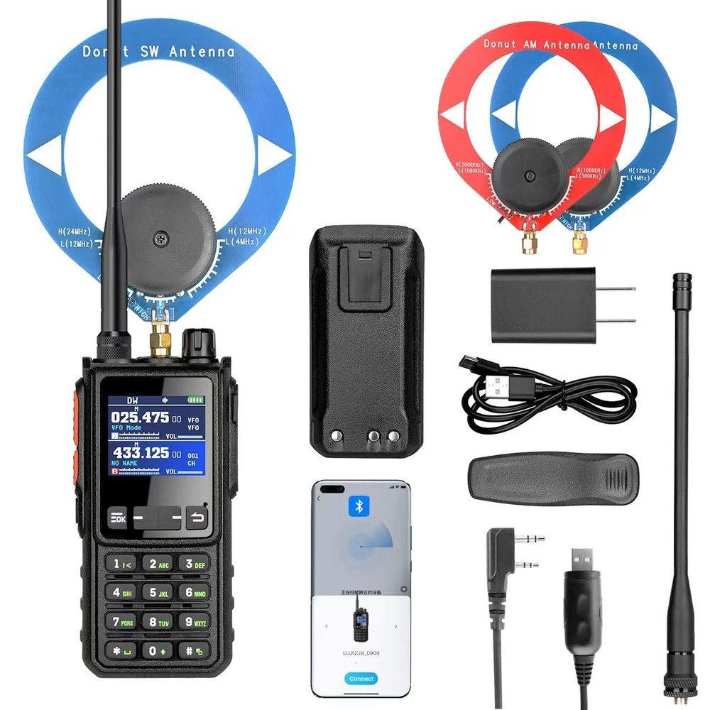 SHJ H28Y Pro Analog Two-Way Radio Ultra-Low Frequency Reception & Ham Radio GMRS/FRS Handheld 10W Output Bluetooth & PC Programming 960 Channels Air Band Bluetooth Noise Reduction Function