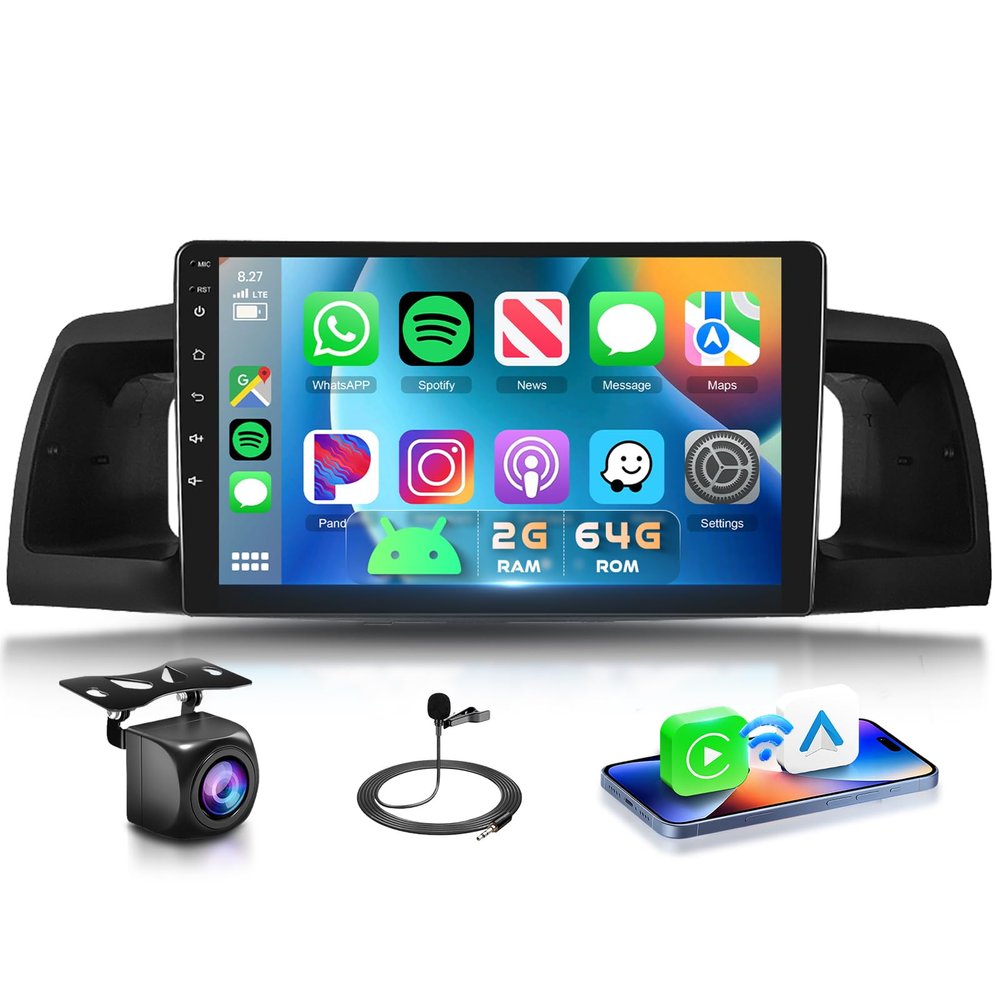 2G+64G Car Radio for Toyota Corolla EX 2005-2012 Stereo 9 inch HD IPS Touch Screen Android Head Unit Built-in DSP Wireless CarPlay Android Auto Bluetooth GPS WiFi DVR SWC Backup Camera