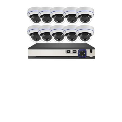 JUCFRDNJ Dome Security Monitor System 4K 8MP IP Camera Set Face Detection 10CH NVR Audio CCTV Video Surveillance Protection Kit(2T,10PCS 4MP Cameras)