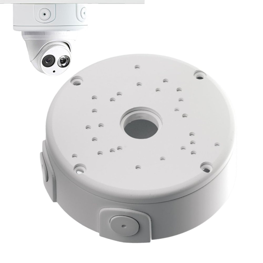 Camera Junction Box - Outdoor Security Bracket | Hide Cable Waterproof SURVEILLANCcE Tool Cover, Wiring Enclosure Mount Connector Concealer for Dome Cameras and Solar Panel