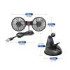 Dual Head USB 5V Car Ventilation Fan with 360 Rotation | Adjustable 3 Speed Suction Cup Fan for Vehicles view 2