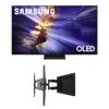 Samsung QN55S90FAFXZA 55 Inch 4K OLED Smart TV with a Kanto R500 Recessed Ultra-Low Profile Full-Motion Mount (2025) view 1