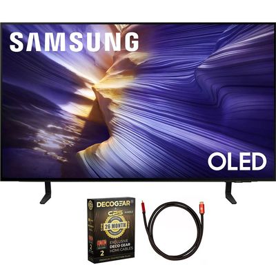 Samsung QN42S90FAEXZA 42 inch OLED 4K S90F Vision AI Smart TV 2025 (Renewed) Bundle with Deco Gear 6FT HDMI 2.0 Cable and CPS Exclusive 26 Month Protection Pack (BEACH-CPS-26M1500)