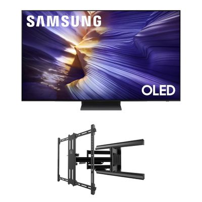 Samsung QN48S90FAEXZA 48 Inch 4K OLED Smart TV with a Kanto PMX700 Pro Series Full Motion Dual Stud Mount (2025)