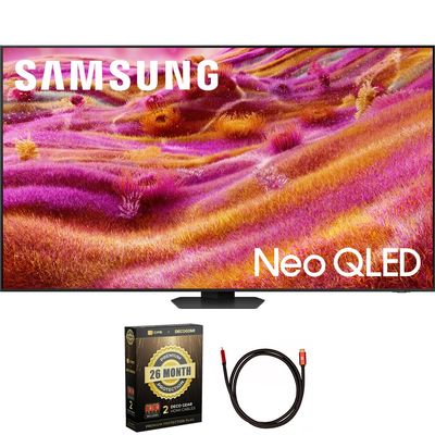 Samsung 65 inch Neo QLED 4K QN90F Vision AI Smart TV (2025) (Renewed) Bundle with Deco Gear 6FT HDMI 2.0 Cable and CPS Exclusive 26 Month Protection Pack (BEACH-CPS-26M3500)