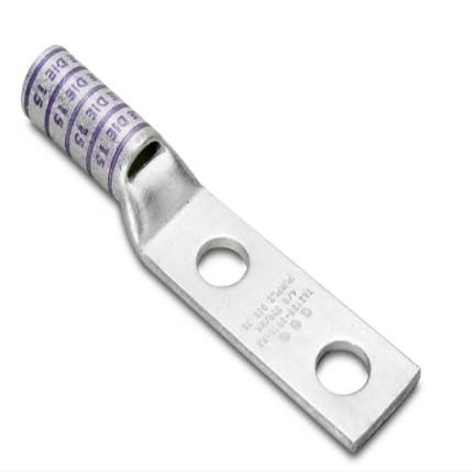 YAZ362N | 25019167  2-Hole Copper Lug, Long Barrel, 600 MCM, 1/2" Bolt, 1-3/4" Center, with Inspection Window