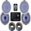 KICKER Marine Receiver and Speakers Package of 5 Items - in-Dash KM Series Digital Media Receiver, Four 6-1/2" LED Speakers & 12AWG Speaker Wire 40FT - Stereo Kit - 51KMC4, 2X 51KM614FL & 2X 46QW1220 view 1