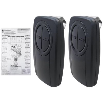 2-Button Universal Garage Door Remote KLIK5U-BK2 KLIK3U-BK - Works with Yellow/Purple/Red-Orange/Green Learn Buttons