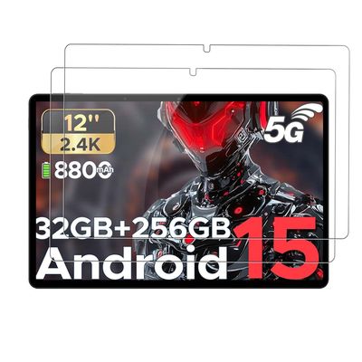 2Pack Screen Protector for DOOGEE V Pad 12inch Tablet Tempered Glass, 9H Hardness, Anti-Scratch, Bubble-Free, HD Clear, Easy Installation
