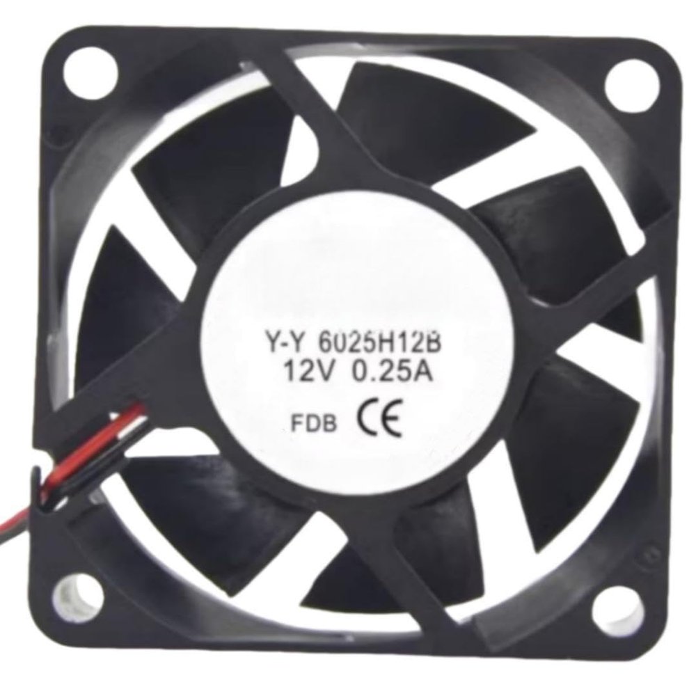 YY6025H12B Fan 6CM for 12V 0.25A 6025 60X60X25MM 2-Wire Cooling Fan